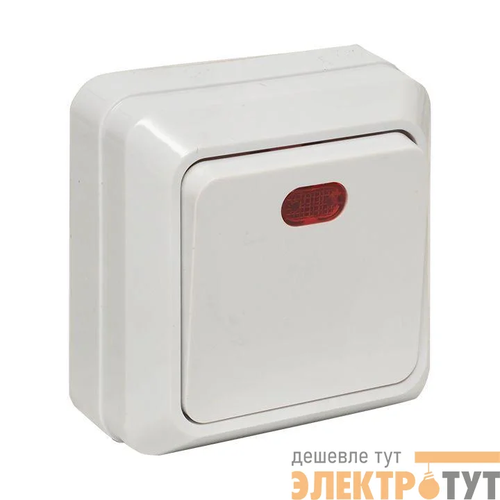 Выключатель 1-кл. ОП Рим 10А IP20 с индикатором бел. EKF ENV10-121-10