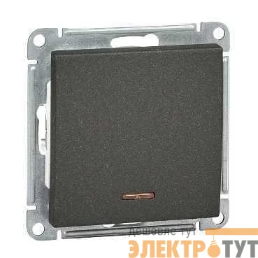 Механизм выключателя 1-кл. СП W59 10А IP20 10AX с подсветкой черн. бархат SchE VS110-153-6-86