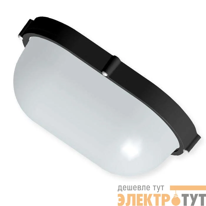 Светильник НПП 03-100-017 "Банник" 1201 овал большой 1х100Вт E27 IP65 корпус черн. Элетех 1005500928