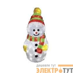 Фигура акриловая "Снеговик с шарфом" 30см 40LED 2Вт 24В IP44 (с трансф.) бел. NEON-NIGHT 513-275