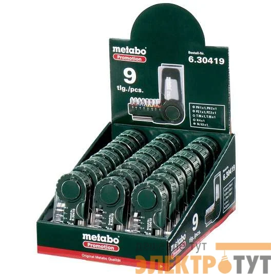 Набор 9 предметов (8 бит+битодержатель) (уп.9шт) Metabo 630419000