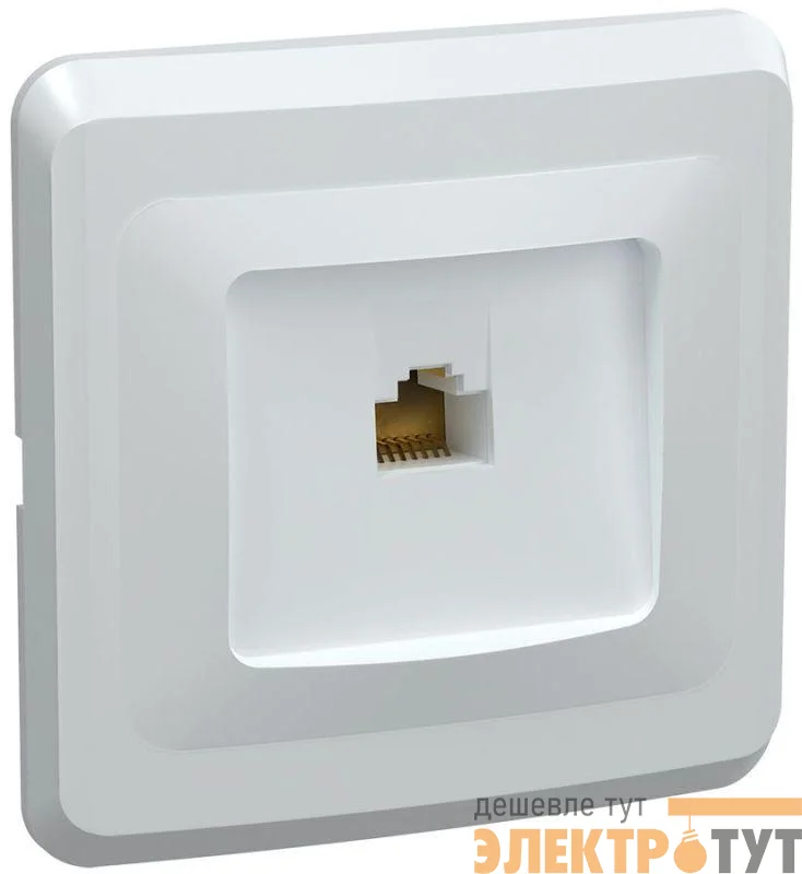 Розетка компьютерная 1-м Вега РК10-ВБ RJ45 кат.5E бел. IEK EKV15-K01-DM