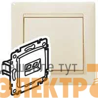 Розетка компьютерная 1-м СП Valena RJ45 UTP механизм сл. кость (DIY-упак.) IEK 695624