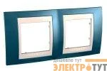 Рамка 2-м Unica Хамелеон горизонт. гол. лед./беж. SchE MGU6.004.554