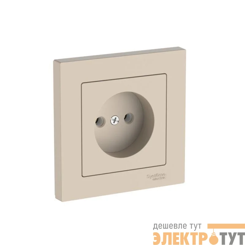 Розетка AtlasDesign 16А без заземл. быстрозажим. клем. в сборе песочн. SE ATN001240S