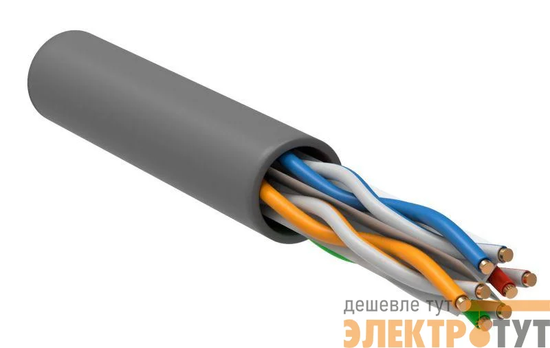 Кабель витая пара U/UTP кат.6 4х2х23AWG PVC сер. (уп.305м) РФ/Т ITK LC1-C604-111-T-R