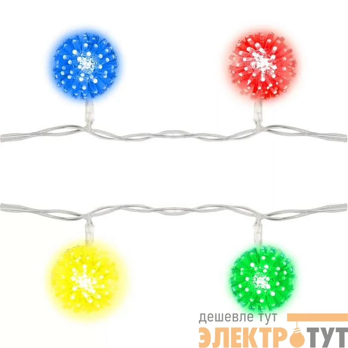 Гирлянда светодиодная «Шарики» ULD-S0280-020/DTA RGB IP20 BALLS с контроллером 20led 2.8м прозр. UNIEL 07921