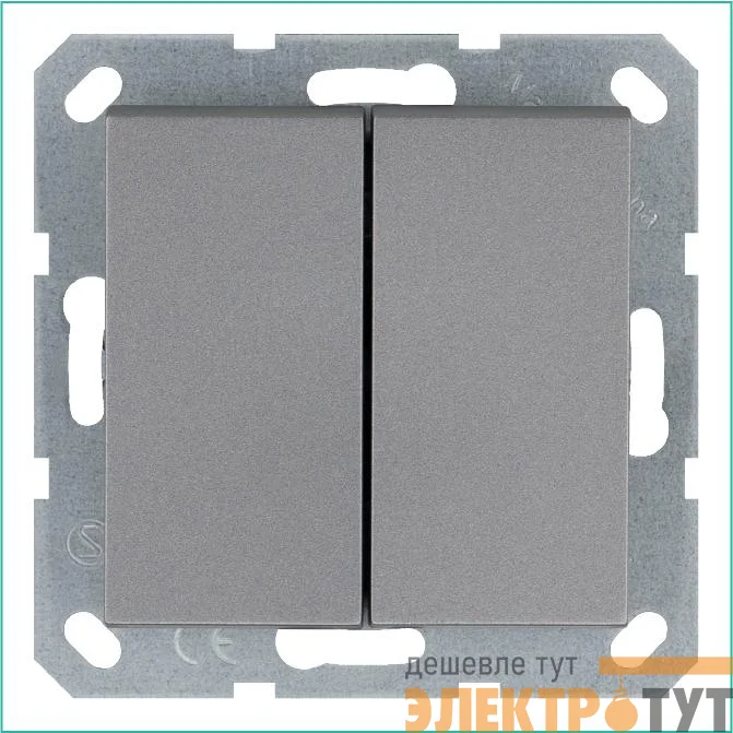 Переключатель проходной 2-кл. 10А IP20 механизм алюм. Jasmart G3022S