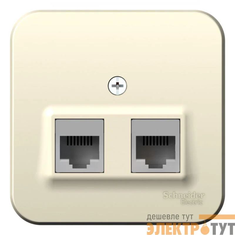 Розетка компьютерная 2-м ОП BLANCA RJ45 кат.5e изол. пласт. молоч. SchE BLNIA045452