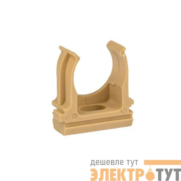 Держатель для труб (клипса) d20мм свет. дерево (уп.10шт) Plast EKF derj-z-20w