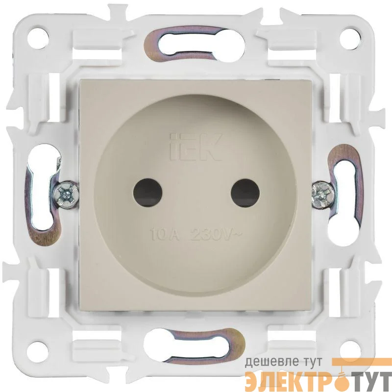 Розетка SKANDY 10А без заземл. защ. шторки SK-R01B беж. IEK SK-R13-10-K10