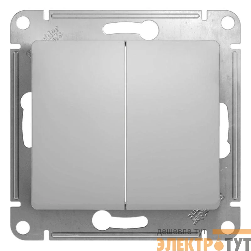 Выключатель 2-кл. СП Glossa 10А IP20 (сх. 5) 10AX механизм алюм. SE GSL000351