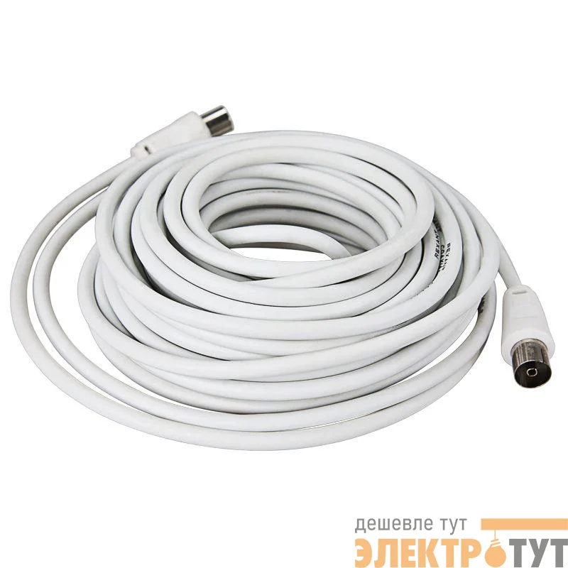 Шнур TV Plug - TV Jack 10м бел. Rexant 18-0007