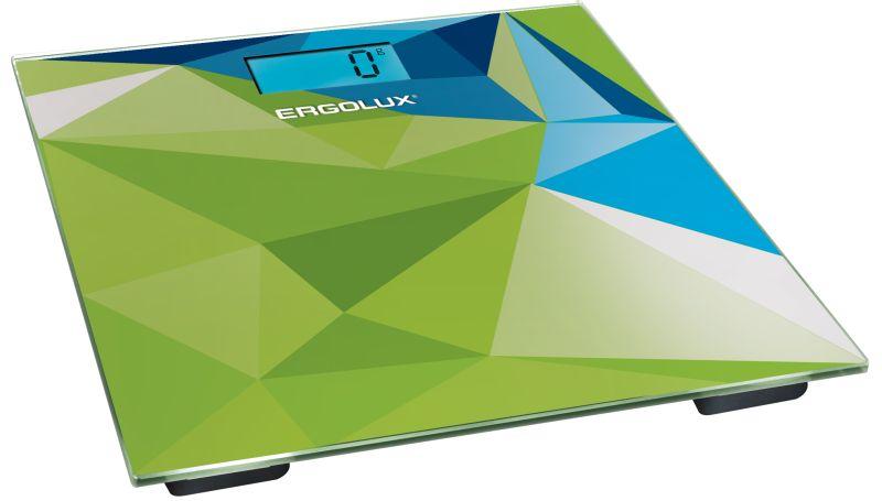 Весы напольные ELX-SB03-C34 до 180кг LED подсветка абстракция зелено-син. Ergolux 13435