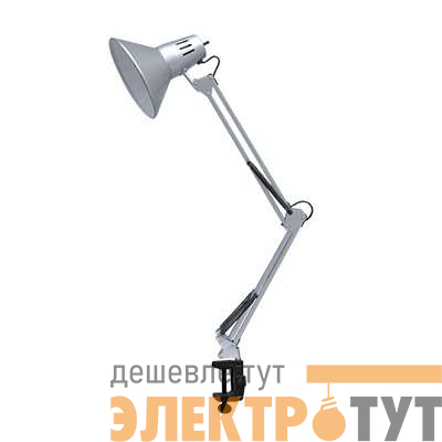 Светильник настольный СНС 13С 60Вт E27 230В под лампу на струбцине серебр. (кор.) IN HOME 4690612012889