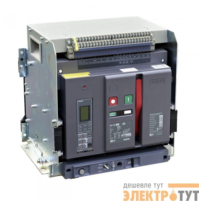 Выключатель автоматический воздушный 3п 3200А 80кА ВА-732 расцеп. Н выкатн. DEKraft 27077DEK