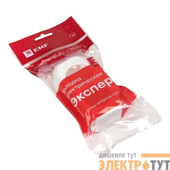 Колодка удлинителя "Эксперт" 16 А/3.5кВт 2 гнезда заземл. EKF AKB16-2