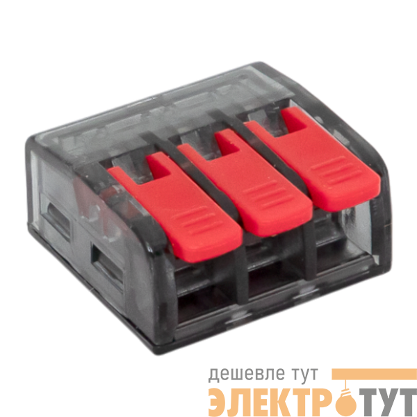 Клемма строительно-монтажная СМК 221-613 3-проводная 0.5-4.0(6)кв.мм с рычагом (уп.40шт) PROxima EKF plc-smk-221-613