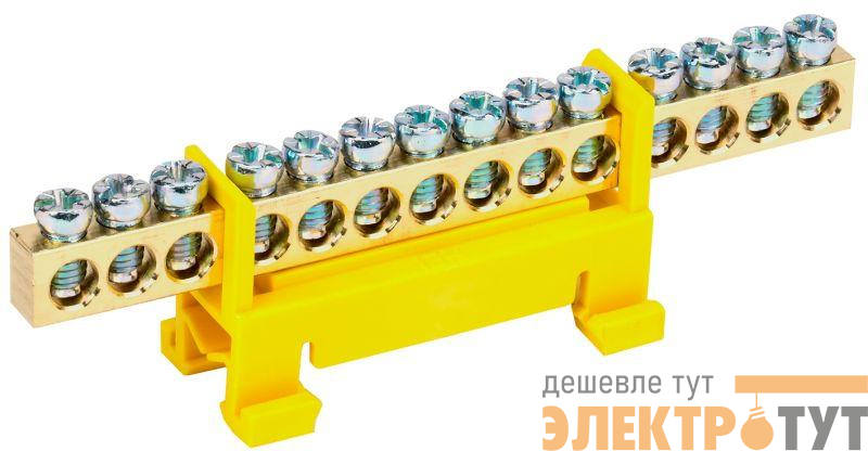Шина PE "земля" на DIN-изол. "Стойка" ШНИ-6х9-14-С-Ж IEK YNN10-69-14P-K05