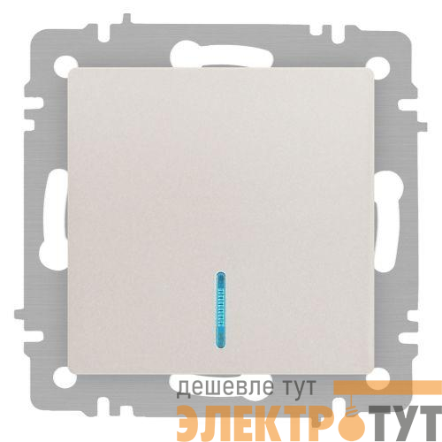 Выключатель 1-кл. СП Accent 6-102-06 10А IP20 250В с подсветкой AL/CU перламутр. Intro Б0063467