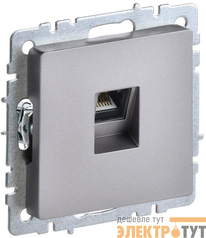 Розетка компьютерная СП RJ45 кат.5E BRITE РК10-БрС механизм сталь IEK BR-K10-1-K46