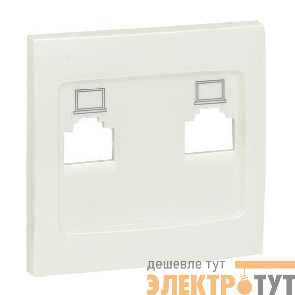 Панель лицевая Валенсия для розетки компьютерной 2-м RJ45 жемчуж. PROxima EKF ESK02-L-035-50