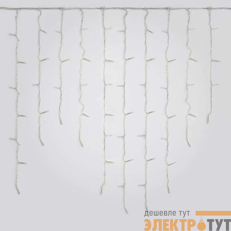 Гирлянда светодиодная "Бахрома" ULD-B1805-048/DTA WARM WHITE IP20 1.8м 48LED тепл. бел. с контроллером провод прозр. Uniel UL-00005274