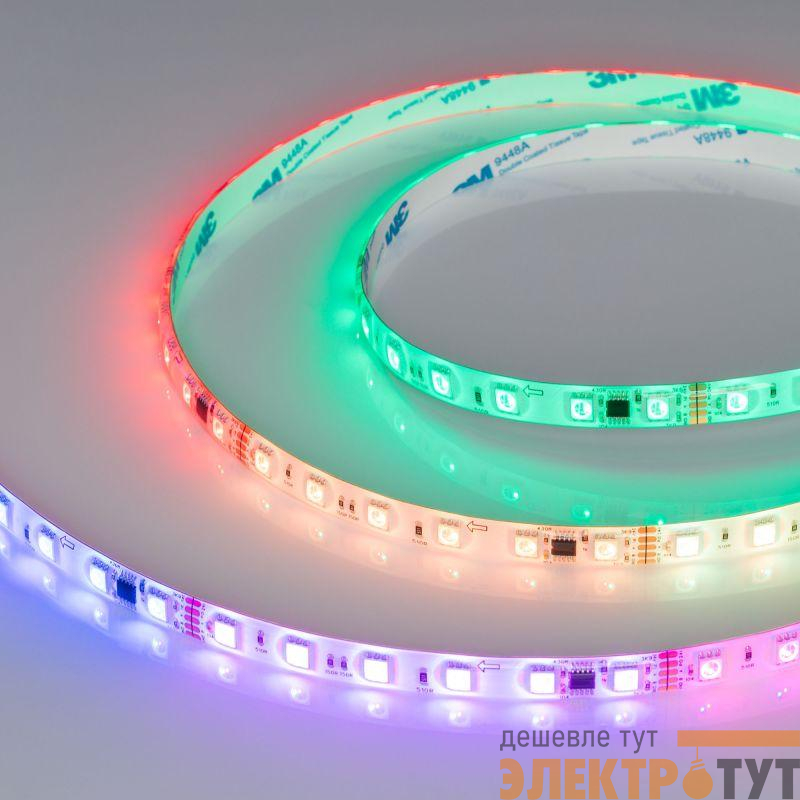 Лента светодиодная DMX-SE-B60-10mm 24V RGB-PX6 14Вт/м IP65 5060 герметичная бегущий огонь (уп.5м) Arlight 039607