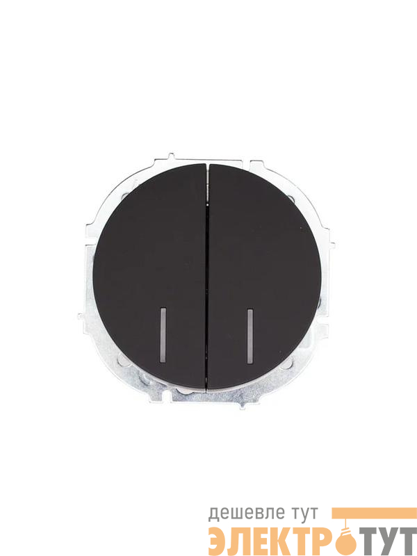 Выключатель 2-кл. СП OSEN 10А IP20 с подсветкой механизм черн. бархат LEZARD 743-4288-112