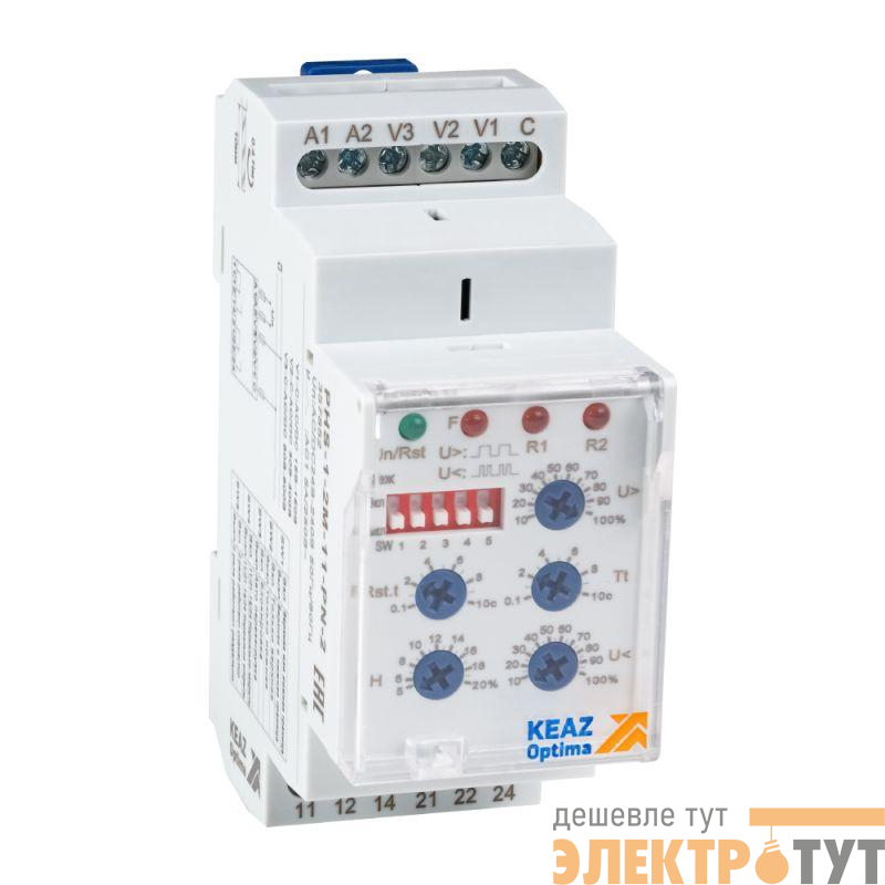 Реле контроля фаз OptiRel D PHS-1-2M-11-PN-2 с внешним питанием 2СО КЭАЗ 357852