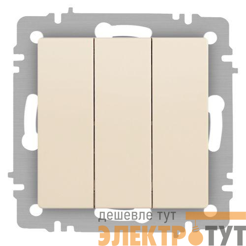 Выключатель 3-кл. СП Accent 6-106-02 10А IP20 250В AL/CU сл.кость Intro Б0063534