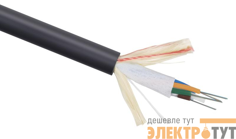 Кабель волоконно-оптический 9/125 одномод. 4 волокна loose tube подвесной для внешн. прокладки -40-+70град.C PE черн. Cabeus 10114c