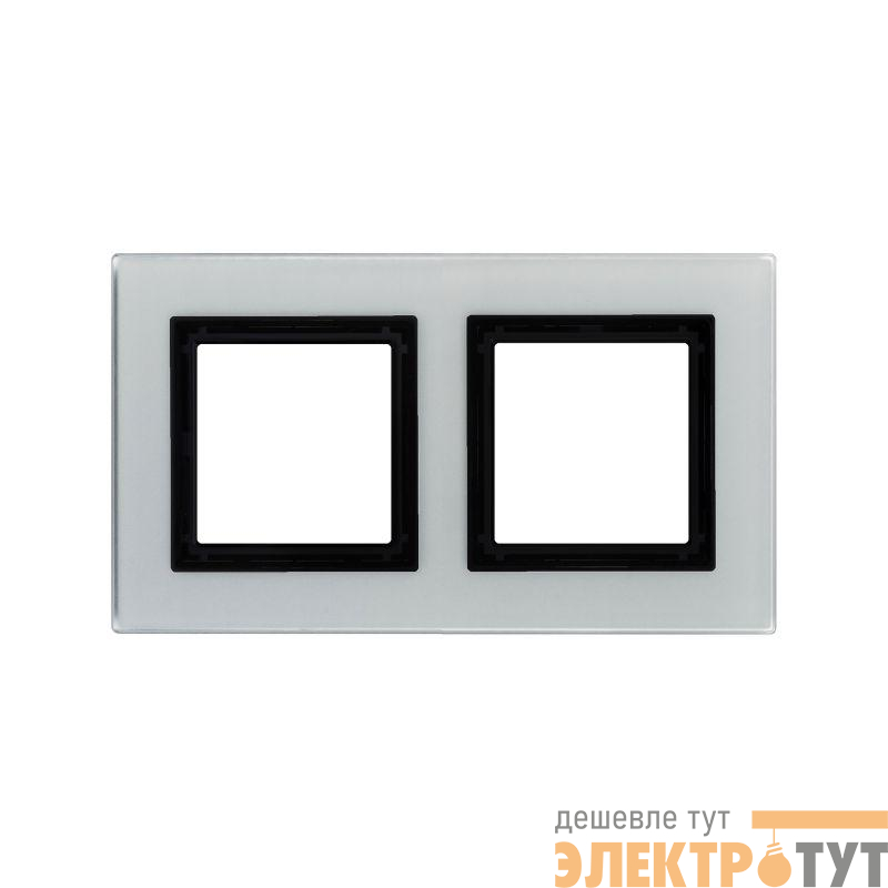 Рамка 2-м 4мод. Avanti натуральн. стекло свет. сер. DKC 4404824