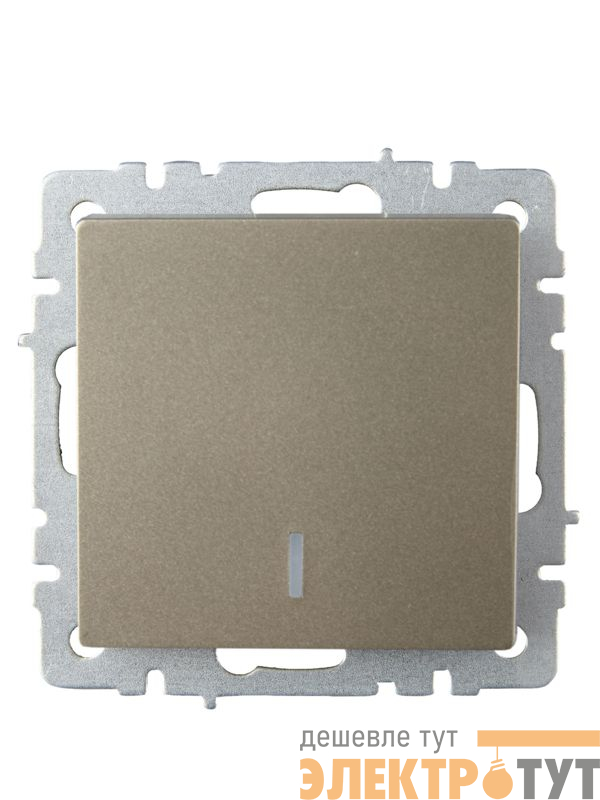Выключатель проходной 1-кл. СП BRITE ВС10-1-7-БрШ 10А с индик. механизм шампань IEK BR-V12-1-10-K37