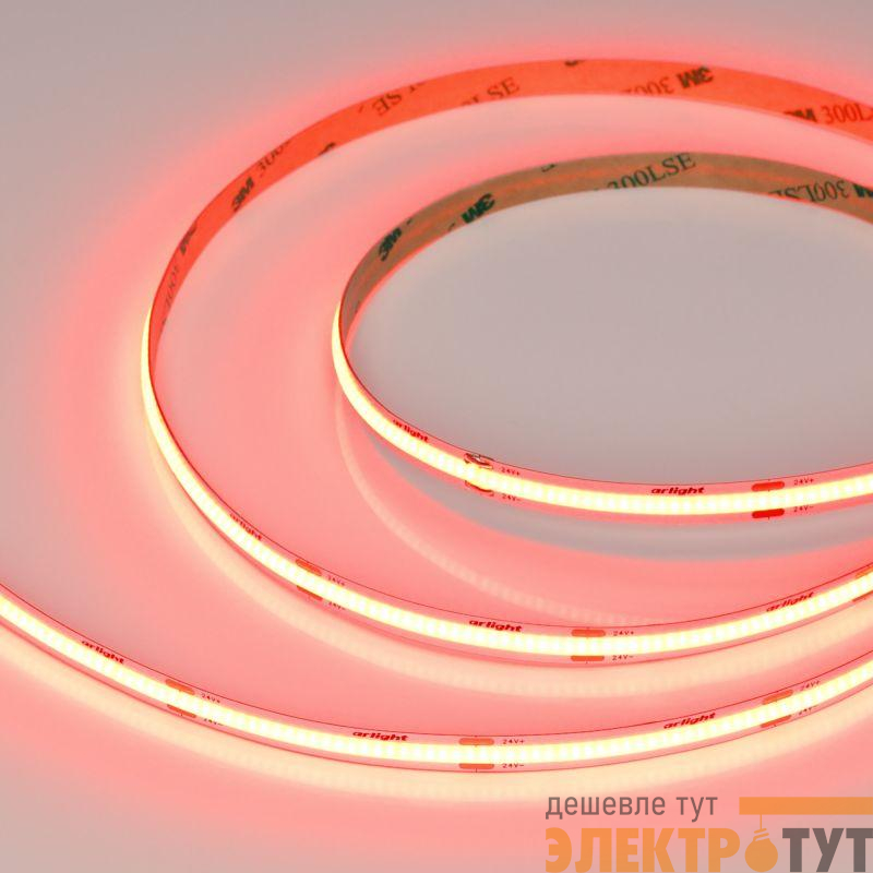 Лента светодиодная COB-X480-8mm 24V Red 8Вт/м IP20 (уп.5м) Arlight 047739