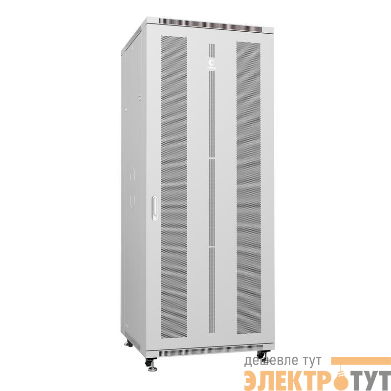 Шкаф монтажный телекоммуникационный напольн. ND-05C-42U80/80 19дюйм 42U 800х800х2055мм для распределит. и серверн. оборудования; передн. и задн. перфорир. двери ручка с замком RAL 7035 сер. Cabeus 7226c