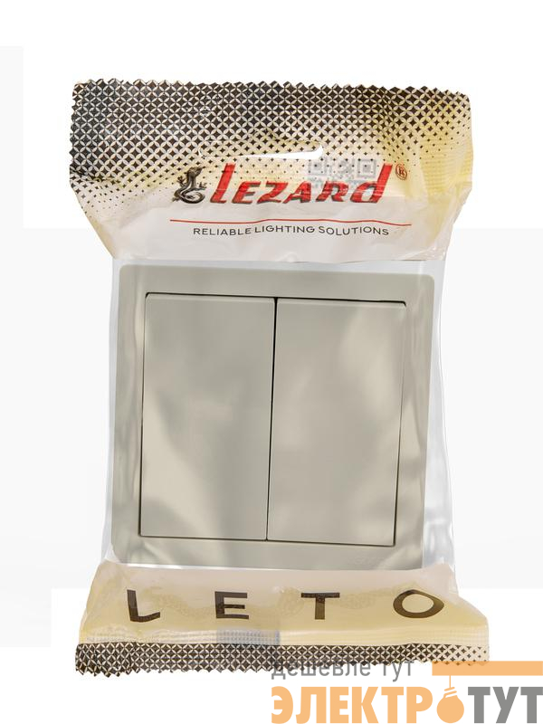 Выключатель 2-кл. ОП LETO крем LEZARD 752-0300-101