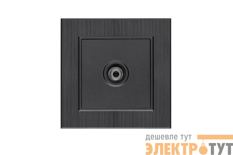 Розетка TV проходная Karea LINE STAR дым. металлик Makel 86050007