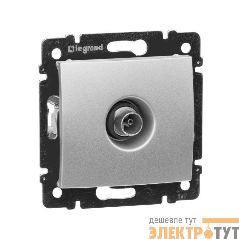 Розетка телевизионная TV СП Valena 1.5дБ 2400МГц с топологией "звезда" механизм алюм. IEK 770129