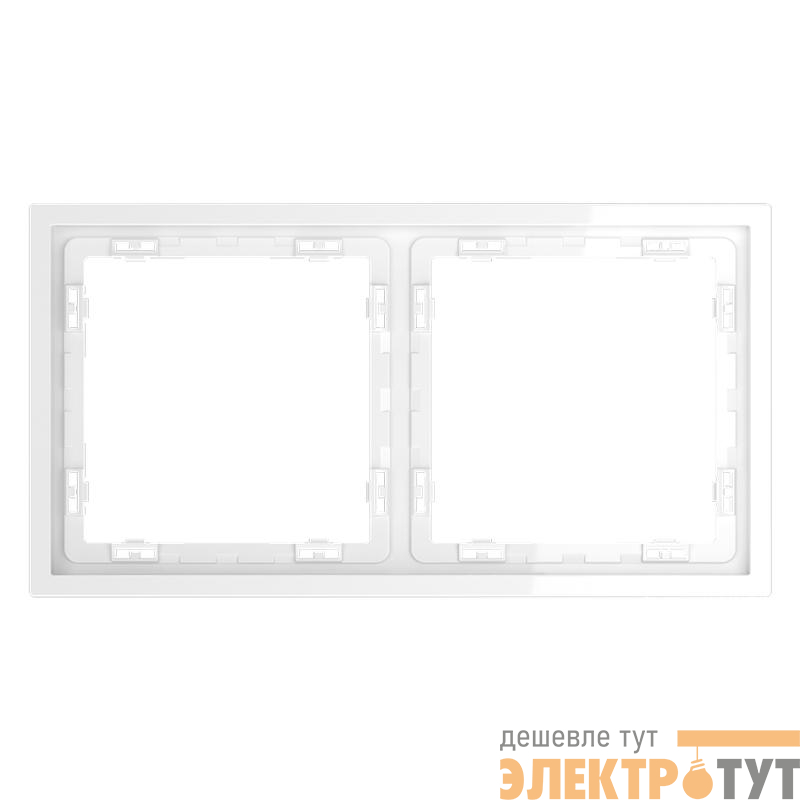 Рамка 2-м S70 пластик. бел. глянцевый Voltum VLS100201
