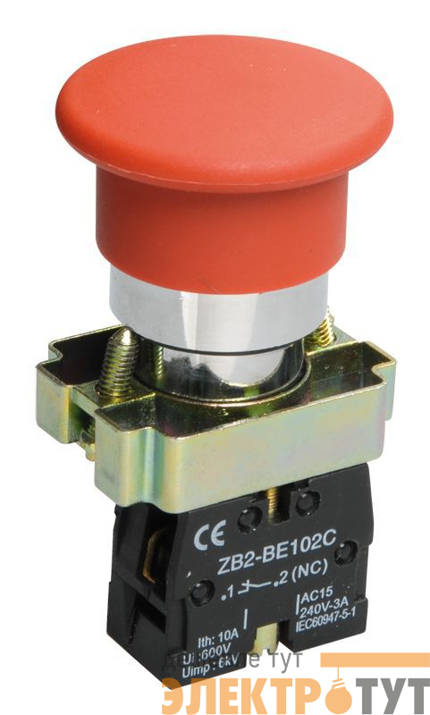 Кнопка управления "Грибок" LAY5-BC42 1НЗ красн. KARAT IEK BBG71-BC-K04