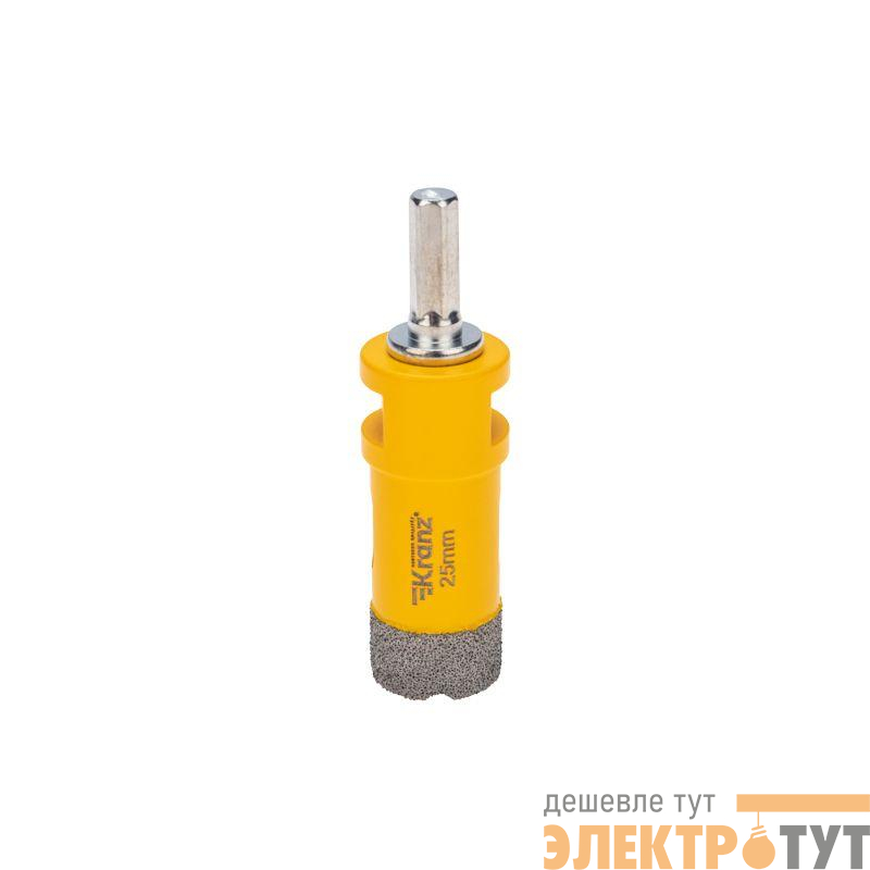 Коронка алмазная профессиональная по керамограниту и железобетону М14 вакуумное спекание 25мм для УШМ Kranz KR-92-1012