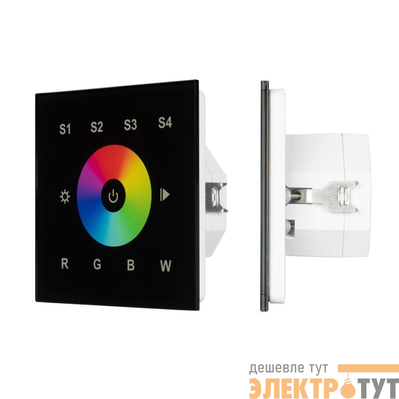 Панель сенсорная DALI-901-11-1G-4SC-RGBW-DT8-IN Black (BUS/230) (IВP20 пластик) INTELLIGENT ARLIGHT 037199