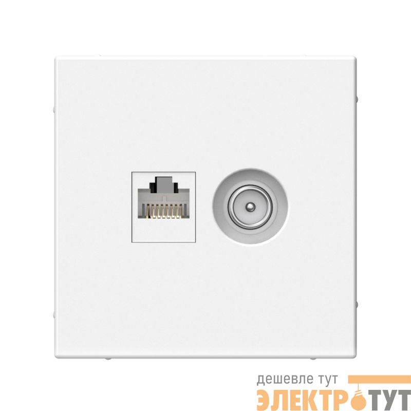 Розетка компьютерная + телевизионная 2-м ArtGallery RJ45 + TV кат.5E бел. SE GAL000189
