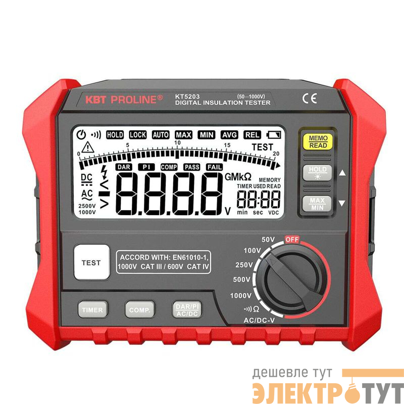 Мегаомметр цифровой KT 5203 "PROLINE" КВТ 89638