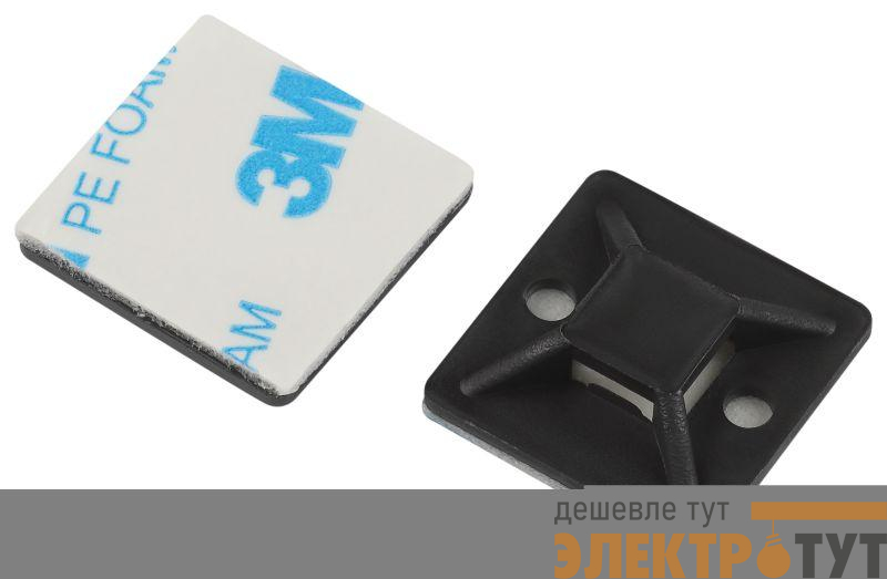 Площадка самоклеящаяся под хомуты 25х25мм NO-225-311 черн. (уп.10шт) Эра Б0066689