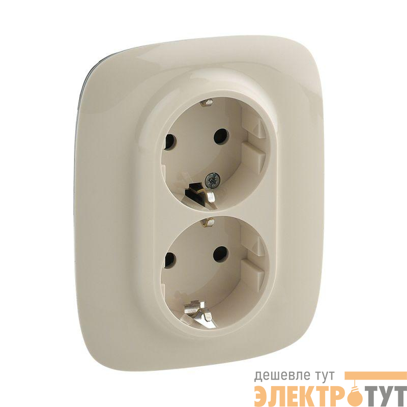 Розетка 2-м СП Valena Allure 16А IP20 250В 2х2P+E защ. шторки безвинт. клеммы с лицев. панелью сл. кость Leg 753826