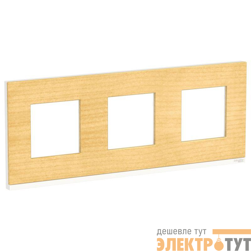 Рамка 3-м UNICA PURE горизонт. клен/бел. SchE NU600683