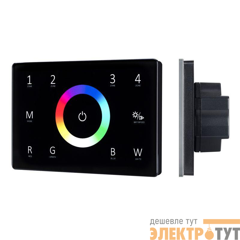 Панель сенсорная SMART-P85-RGBW 230В 4 зоны 2.4G IP20 пластик черн. Arlight 028405