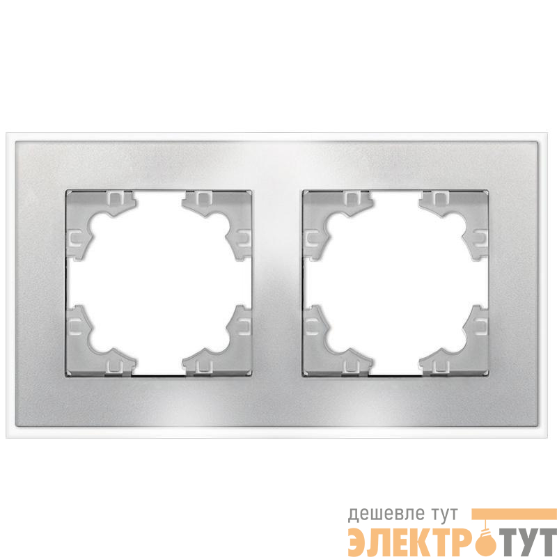 Рамка 2-м Афина стеклянная серебр. UNIVersal 2267